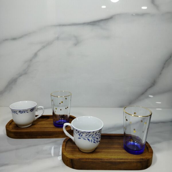 STD Blatt Porselen 4 Parça 2 Kişilik Kahve Fıncan Takımı 80 Ml Lacivert Klasik